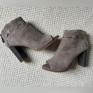 Nine West Open Toe Suede Booties